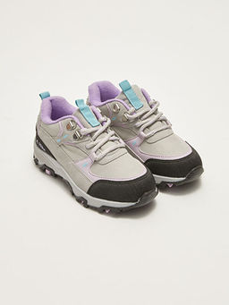 File Detayl? Ba?c?kl? K?z ?ocuk Trekking Ayakkab?