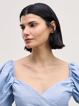 Блузка с объемными рукавами и вышивкой / Zarina фото 6