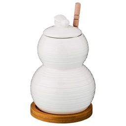 БАНКА ДЛЯ МЕДА С ДЕРЕВ. ПАЛОЧКОЙ LEFARD NATIVE НА ПОДСТАВКЕ 350 МЛ 9*14 СМ