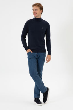 Erkek Slim Fit Bo_azl_ Lacivert Melanj Basic Kazak - U.s. polo assn фото 4