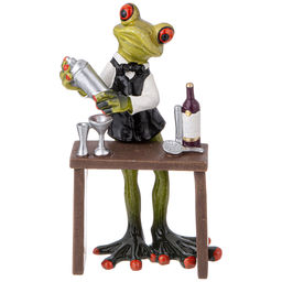 ФИГУРКА ДЕКОРАТИВНАЯ ЛЯГУШКА-БАРМЕН 9,5Х6,5Х16,2 СМ