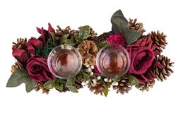 Новогоднее украшение подсвечник 33*15*8 см Санта на 2 свечи, прямоугольный - Elan gallery фото 4