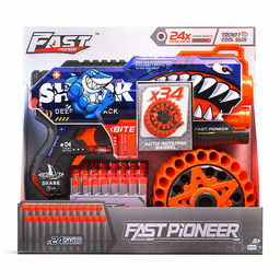 Бластер "Кибер-Вспышка" с полимерными пулями, в коробке