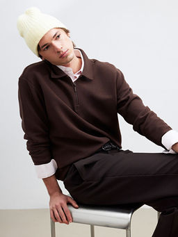 Polo Yaka Erkek Sweatshirt