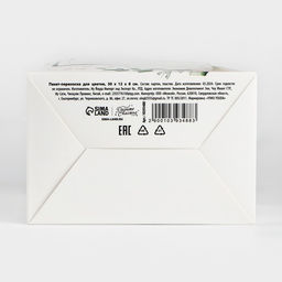 Цена за 5 шт. Пакет-переноска для цветов с пластиковым окном, «Только для тебя», белая, 30 х 12 х 8 см