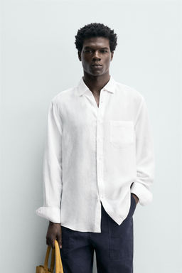 CAMISA REGULAR FIT LINO - LYOCELL / Blanco - Zara фото 2