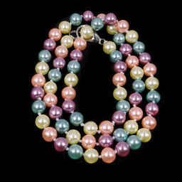 Бусы из жемчуга Майорка mix сиреневого, зеленого,желтого и розового цвета 6мм