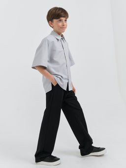 Рубашка оверсайз с коротким рукавом Серая 7+ - Bungly фото 7