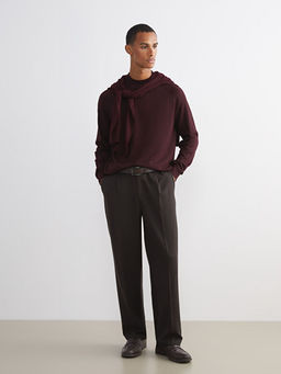 Yar?m Bal?k?? Yaka Uzun Kollu Erkek Triko Kazak