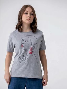 CRB wear/FSSW 60165-11 Футболка женская,светло-серый меланж/Ex.Cherubino