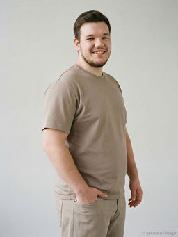 Bisiklet Yaka Penye Erkek Ti??rt