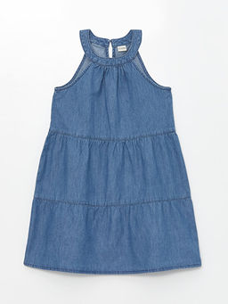 Halter Yaka K?z ?ocuk Jean Elbise