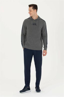 U. S. Polo Assn Мужская толстовка с капюшоном антрацитового меланжевого цвета - U.s. polo assn фото 12