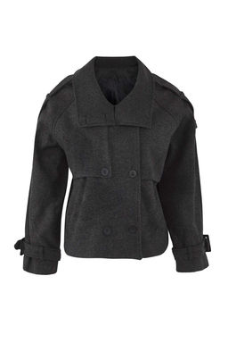 Koyu Gri Diagonel Kruvaze Oversize Midi Kase Kaban TWOAW26KB00040