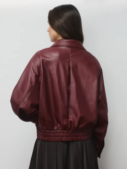 Куртка-бомбер из искусственной кожи с отложным воротником ZR2604102201-76 / Zarina  фото 7