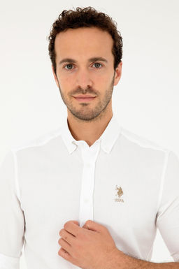 Мужская рубашка светло-хаки с длинным рукавом Неожиданная скидка в корзине - U.s. polo assn фото 2