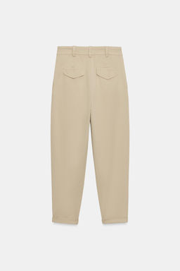 PANTAL?N CHINO BAJO VUELTA / Camel claro - Zara фото 8