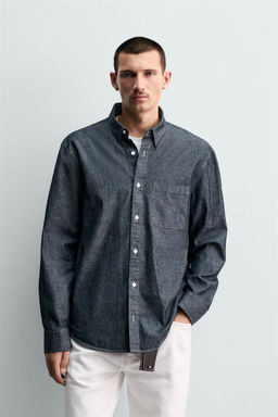 RELAXED FIT DENIM SHIRT - Zara фото 11