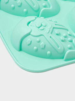 Форма для выпечки Доляна Пасхальный кролик, силикон, 27?17 см, 6 ячеек, бирюзовая  фото 4