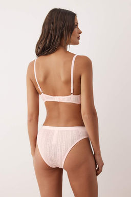 Ac?k Pembe Kaskorse Cicek Aplike Duz Kaps?z Ic Camas?r? Tak?m? THMAW26CC00003 - Trendyolmilla фото 4