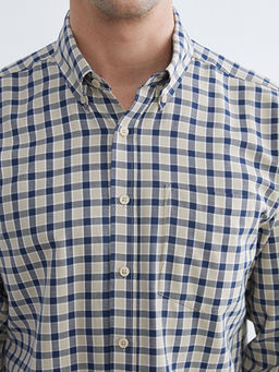 Regular Fit Ekose Gabardin Erkek G?mlek