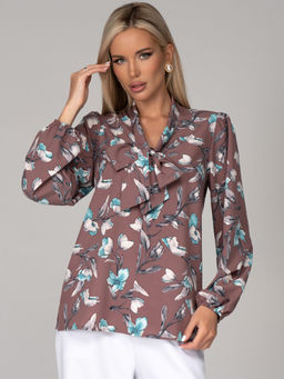 Блузка Бант (ежевика) - Эльза фото 5