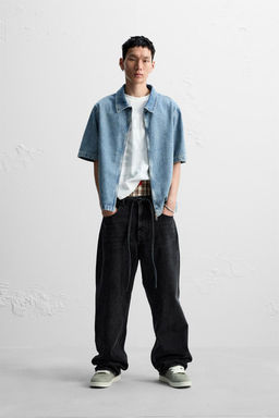 ZIPPED DENIM SHIRT