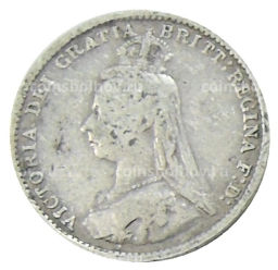 3 пенса 1889 года Великобритания