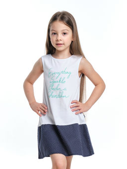 Платье для девочки UD 3315 бел/синий - Mini maxi фото 4