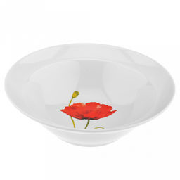 Миска фарфоровая "Алый мак" д200мм, 500мл, h60мм, гладкий край (Россия)