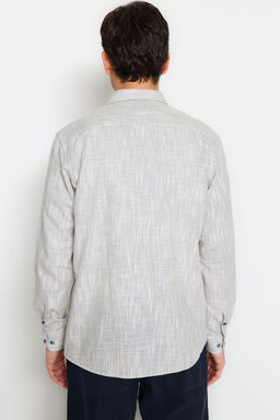 Mavi Regular Fit %100 Pamuk Keten Gorunumlu Gomlek TMNSS23GO00111