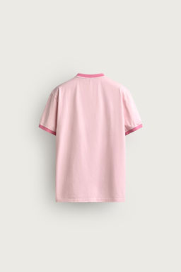 CAMISETA REGULAR FIT RIBETE CONTRASTE / Rosa claro - Zara фото 8