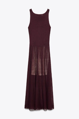 RIB KNIT LONG DRESS - Zara фото 9