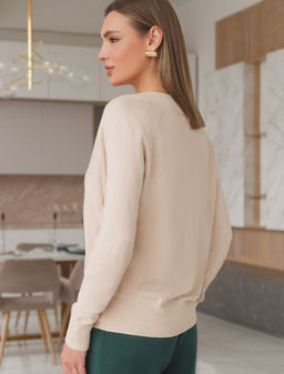 D39.352 Джемпер женский бежевый меланж