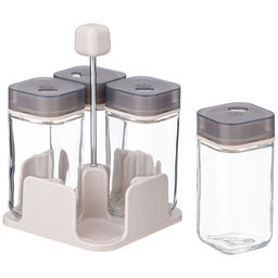 НАБОР ЕМКОСТЕЙ ДЛЯ СПЕЦИЙ 4ШТ 100МЛ НА ПОДСТАВКЕ AGNESS  фото 2