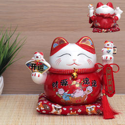 Копилка Кот манэки-нэко на коврике 16,5 см / C12 /уп 18/ - ГалеонТрейд фото 2