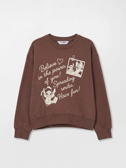 Lilo ve Stitch Bask?l? K?z ?ocuk Sweatshirt ve E?ofman Alt?