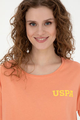 Футболка U.S. Polo Assn женская лососевая хлопок  фото 10
