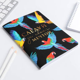 Цена за 2 шт. Блокнот А5, 48 л., в точку, обложка софт-тач «Следуй за своей мечтой»