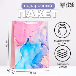 Пакет ламинированный «Мрамор», 31×40×11.5 см