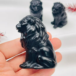 Фигурка резная из Обсидиана "Лев"