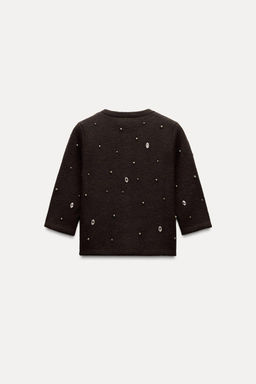BEADED RHINESTONE KNIT CARDIGAN - Zara фото 5