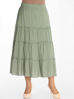 Юбка в стиле бохо из штапеля ярусная - Almond фото 17