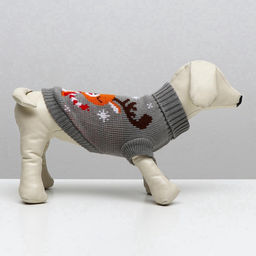 Свитер Олень на сером, 2XL (ДС 41, ОШ 41, ОГ 36-60 см) - Пижон фото 4