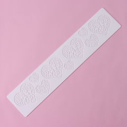 Коврик для айсинга Доляна Сердца, силикон, 37.5?8?0.1 см, белый  фото 3