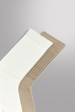 CALCETINES ENTRENAMIENTO PACK 2 / crudo-blanco