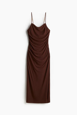 Vestido drapeado con tirantes espagueti