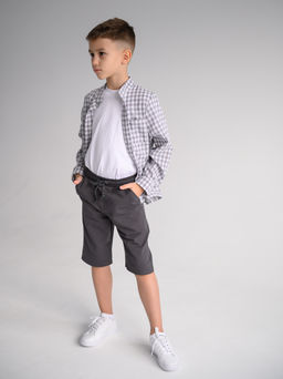 Рубашка д/мал с длинным рукавом, серый - Lesi kids фото 13