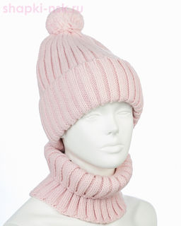 001223 F 1A Питео B Комплект женский флис (колпак+снуд) (56-58)