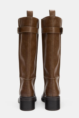 KNEE-HIGH BOOTS WITH TOPSTITCHING - Zara фото 4